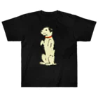 Saza-nami Antique designのたちあがる犬・クリーム色 Heavyweight T-Shirt