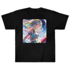 かわいい娘ショップのカラフルヘアー少女 Heavyweight T-Shirt