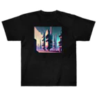 のんびりアート工房のサイバーパンク都市 ヘビーウェイトTシャツ