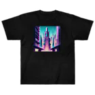 のんびりアート工房のサイバーパンク都市 ヘビーウェイトTシャツ