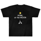 コチ(ボストンテリア)のボストンテリア(HOWL at the MOON ロゴ)[v2.8k] ヘビーウェイトTシャツ