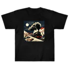 日本の風景 COOL JAPANの日本の風景:月夜のSL 蒸気機関車、Japanese senery: SL steam locomotive on a moonlit night Heavyweight T-Shirt