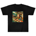 日本の風景 COOL JAPANの日本の風景:縁側でスイカを食べる Heavyweight T-Shirt