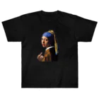 ZOO HOUSEの (真珠の耳飾りの少女) Girl with a Pearl Earring and a Middle Finger ヘビーウェイトTシャツ