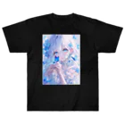 AIアートのお店ですの青い蝶と少女 Heavyweight T-Shirt