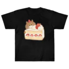 GOAT9 - ぼうし猫のイラストグッズ -のふわふわショートケーキ ヘビーウェイトTシャツ