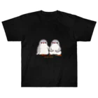 ヤママユ(ヤママユ・ペンギイナ)のふたごのジェンツーペンギン(ロゴあり) Heavyweight T-Shirt