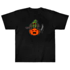 ナチュラルサトシのめへのスケアクロウとジャック・オー・ランタン ヘビーウェイトTシャツ