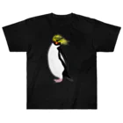 LalaHangeulの　風に吹かれるイワトビペンギンさん(文字無しバージョン ヘビーウェイトTシャツ