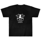 MrKShirtsのUshi (牛) 白デザイン ヘビーウェイトTシャツ