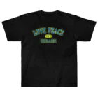 サトオのlove Peace ウクライナ 青文字　カレッジロゴ風 ヘビーウェイトTシャツ