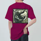 different colors のミュシャが怪獣を描いたら ヘビーウェイトTシャツ