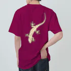 LalaHangeulのJapanese gecko(ニホンヤモリ)　英語デザイン ヘビーウェイトTシャツ