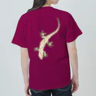 LalaHangeulのJapanese gecko(ニホンヤモリ)　英語デザイン ヘビーウェイトTシャツ