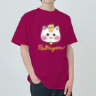 旅猫王子れぉにゃん👑😼公式(レイラ・ゆーし。)の(黄色ロゴ)顔だけ☆れぉにゃん ヘビーウェイトTシャツ