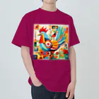 太陽の光に包まれて　Wrapped in Sunlightのモダン鶏アート　Modern Chicken Art Heavyweight T-Shirt