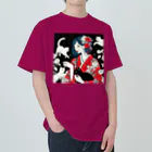 cocoa8877のネコ三昧（黒い空間・浮世絵風） Heavyweight T-Shirt