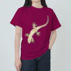 LalaHangeulのヤモリさん　ハングルデザイン ヘビーウェイトTシャツ