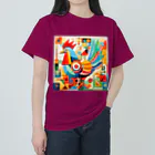 太陽の光に包まれて　Wrapped in Sunlightのモダン鶏アート　Modern Chicken Art ヘビーウェイトTシャツ