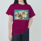 Ａｔｅｌｉｅｒ　Ｈｅｕｒｅｕｘの🌼花と猫😸　トケイソウ ヘビーウェイトTシャツ