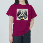 shime_savaのキャンプとバイク Heavyweight T-Shirt