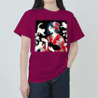cocoa8877のネコ三昧（黒い空間・浮世絵風） Heavyweight T-Shirt