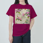 【ホラー専門店】ジルショップの花の刺繍のビンテージデザイン② Heavyweight T-Shirt