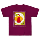 Quatre Illustrationのキャトル切手_オムライス Heavyweight T-Shirt