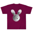 Rabbitflowerの時計うさ（ワンポイント） ヘビーウェイトTシャツ