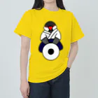 Lily bird（リリーバード）の正座の弓道部んちょ（桜文鳥）と星的① ヘビーウェイトTシャツ