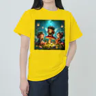 morito-suzuriの夜の森の妖精たち ヘビーウェイトTシャツ