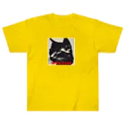 kk-welcomeの黒猫登場Ⅰ Heavyweight T-Shirt