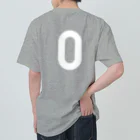 コチ(ボストンテリア)のバックプリント：ただの0です。（白文字） ヘビーウェイトTシャツ