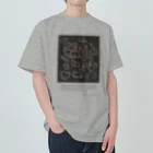 chiho_seal_shopのワモン アザラシ 柄 チャコール Ringed seal pattern Charcoal ヘビーウェイトTシャツ