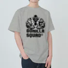 GORILLA SQUAD 公式ノベルティショップのアングリーゴリラビルダー/ロゴ黒 Heavyweight T-Shirt