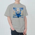 黒猫ファブリックのSky cats relax on a carpet of clouds Heavyweight T-Shirt