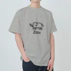 MrKShirtsのZou (ゾウ) 黒デザイン ヘビーウェイトTシャツ