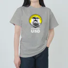 カワウソとフルーツのUSO（白文字） ヘビーウェイトTシャツ