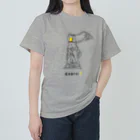 ビールとアート TM-3 Designの彫刻 × BEER（サモトラケのニケ）黒線画 Heavyweight T-Shirt