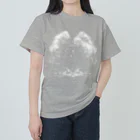 shi-chi Labo graph(詩一）の桜翼の梟(白) ヘビーウェイトTシャツ