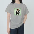 カレー屋　月夜のライオンの鉄猫H ヘビーウェイトTシャツ