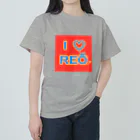 旅猫王子れぉにゃん👑😼公式(レイラ・ゆーし。)のI  ♥️  REO 《赤ロゴ》 ヘビーウェイトTシャツ