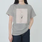 rilybiiのDusty Peach Coral × White Flower ヘビーウェイトTシャツ