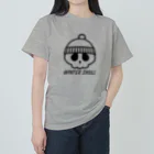 QUQU_WORKSのウィンタースカル ニットキャップドクロ ブラック ヘビーウェイトTシャツ
