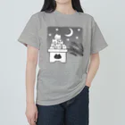 Charamaru Marketの重なる猫（お団子） ヘビーウェイトTシャツ