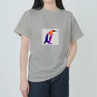 mirinconixの紫からオレンジのグラデーションのペンギン ヘビーウェイトTシャツ