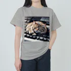 Ruru1の猫とキーボード Heavyweight T-Shirt