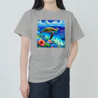 日本の風景 COOL JAPANの日本の風景:沖縄渡嘉志久ビーチの泳ぐ海がめ、Japanese scenery: Sea turtle swimming at Tokashiki Beach, Okinawa Heavyweight T-Shirt