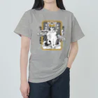 OJIKの養蚕守護猫 ヘビーウェイトTシャツ