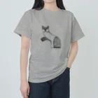 design yanagiの片手を上げたネコ Heavyweight T-Shirt